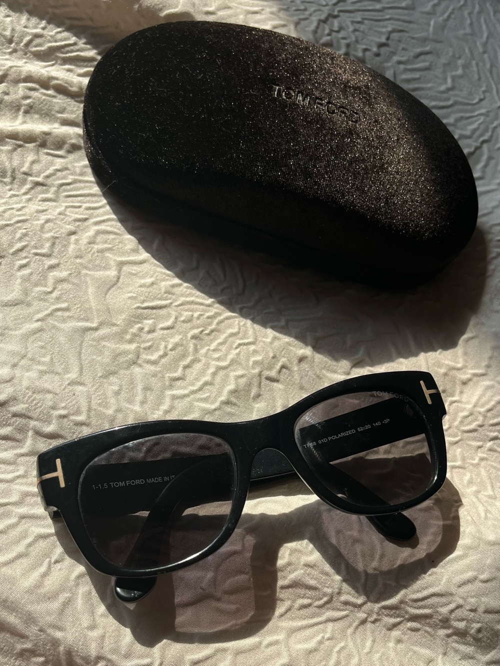 Tom Ford Black Sunglasses with Gold Hardware